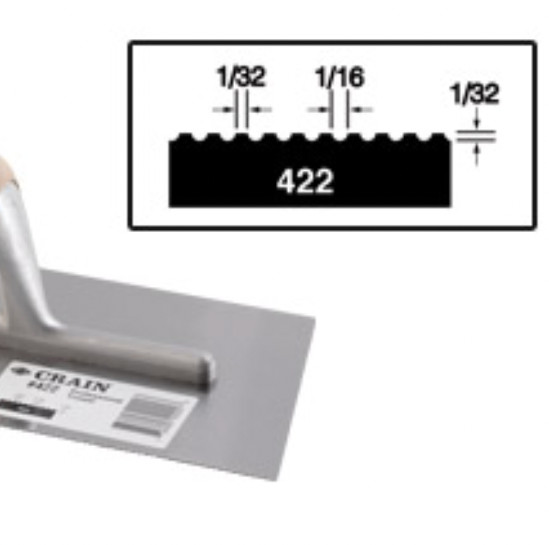 Trowel 422 1/16 x 1/32 x 1/32 U Notch