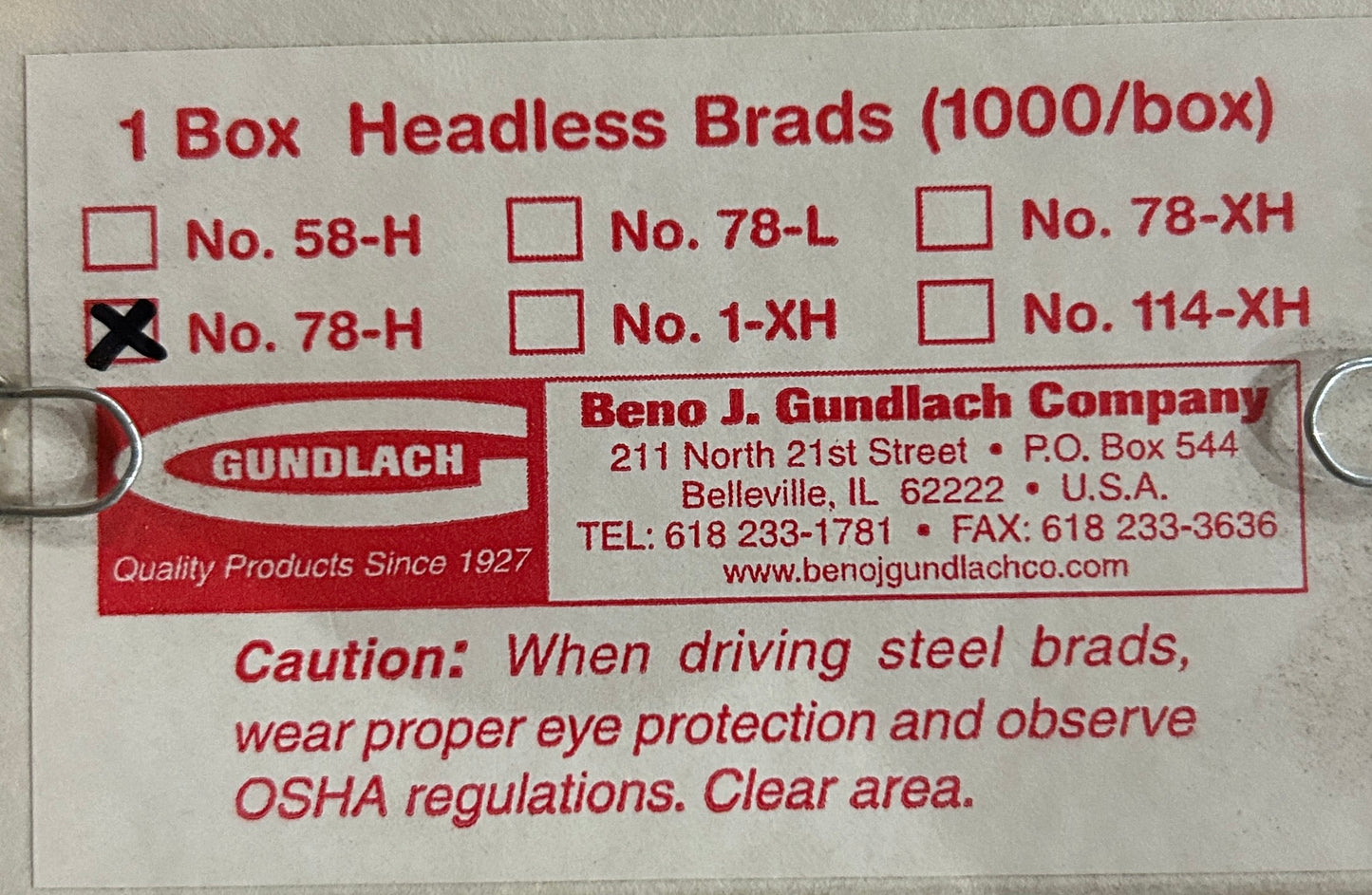 Steel Brads 78-H