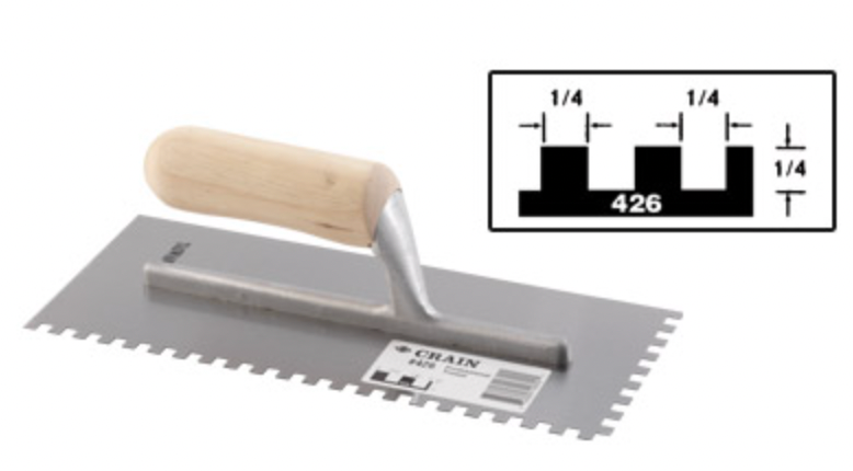 Trowel 426 1/4 x 1/4 x 1/4 Square Notch