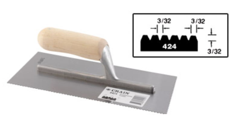 Trowel 424 3/32 x 3/32 x 3/32 V Notch