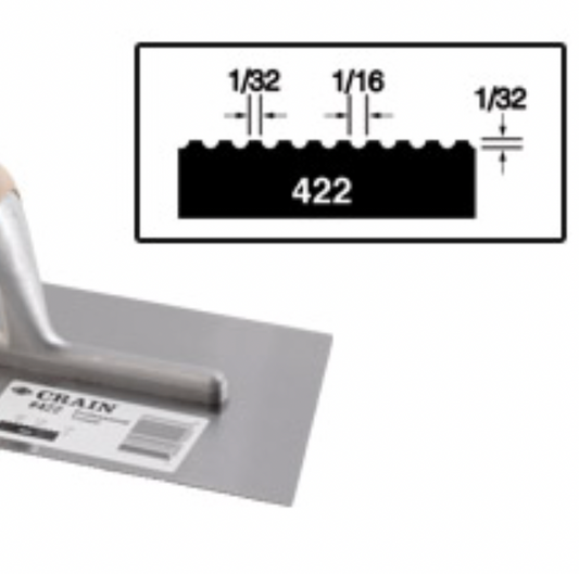 Trowel 422 1/16 x 1/32 x 1/32 U Notch