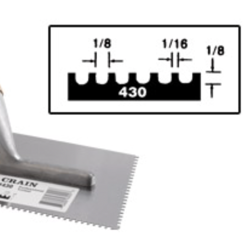 Trowel 430 1/8 x 1/16 x 1/8 U Notch